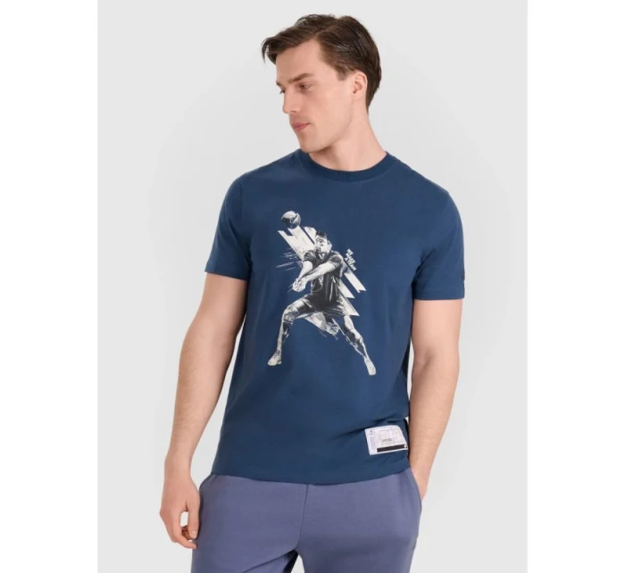 Pánské volejbalové tričko s potiskem 4F 4FRAW25TTSHM3237-46S pánské Pánské volejbalové tričko s potiskem 4F 4FRAW25TTSHM3237-46S pánské