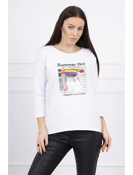 Halenka s potiskem Summer Girl bílá Halenka s potiskem Summer Girl bílá