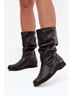 Dámské kožené kozačky model 21725114 černé - Maciejka