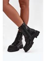 Dámské workery s ozdobou S.Barski – černé Dámské workery s ozdobou S.Barski – černé