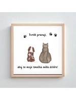 Personalizovaný plakát v rámu - čtverec 20x20 - ilustrace zvířátka