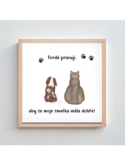 Personalizovaný plakát v rámu - čtverec 20x20 - ilustrace zvířátka
