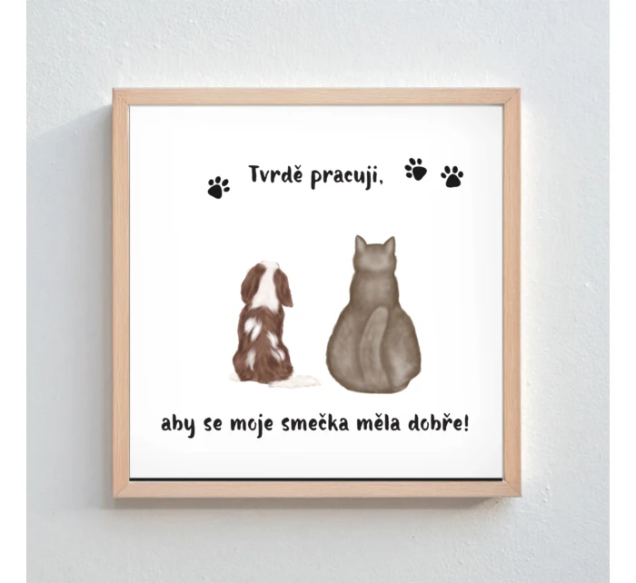 Personalizovaný plakát v rámu - čtverec 20x20 - ilustrace zvířátka