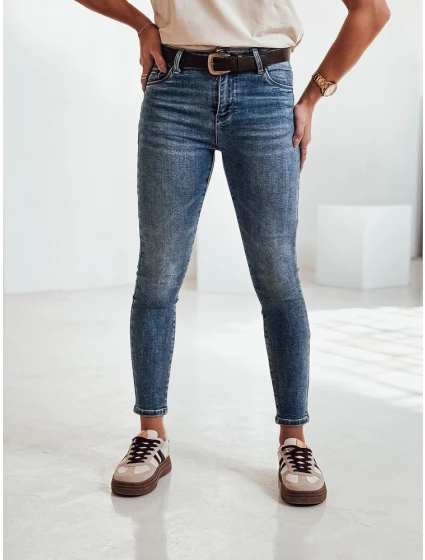 JEANSETTA dámské džínové kalhoty s páskem v modré barvě FashionStreet UY2202 JEANSETTA dámské džínové kalhoty s páskem v modré barvě FashionStreet UY2202