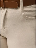Jeansy damskie skinny z wysokim stanem z paskiem ecru model 22161459 - FashionStreet Jeansy damskie skinny z wysokim stanem z paskiem ecru model 22161459 - FashionStreet