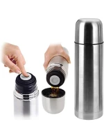 CESTOVNÍ TERMOSKA 1000 ML SE 2 ŠÁLKY STŘÍBRNÁ CESTOVNÍ TERMOSKA 1000 ML SE 2 ŠÁLKY STŘÍBRNÁ