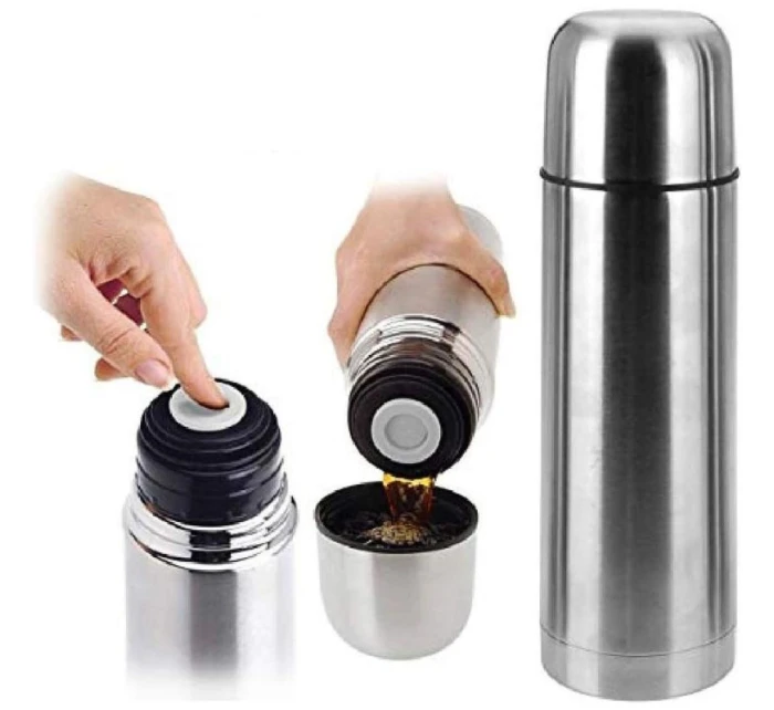 CESTOVNÍ TERMOSKA 1000 ML SE 2 ŠÁLKY STŘÍBRNÁ CESTOVNÍ TERMOSKA 1000 ML SE 2 ŠÁLKY STŘÍBRNÁ