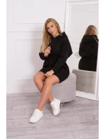 Zateplené šaty s kapucí černé