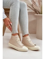 Dámské Tenisky Z Eko Kůže Béžové Big Star OO274934 Dámské Tenisky Z Eko Kůže Béžové Big Star OO274934