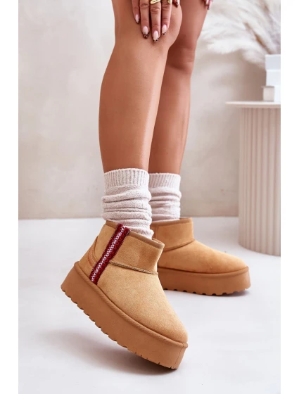 Dámské zimní boty na platformě s izolací Camel model 21673380 - Boto Dámské zimní boty na platformě s izolací Camel model 21673380 - Boto