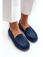 Dámské semišové mokasíny, tmavě modrá, S.Barski Dámské semišové mokasíny, tmavě modrá, S.Barski