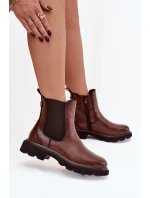 Dámské kotníkové boty – hnědé Rivelia, zateplené se zipem Dámské kotníkové boty – hnědé Rivelia, zateplené se zipem