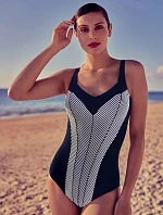 Jednodílné dámské plavky 7380 M1 modro-bílé - Anita