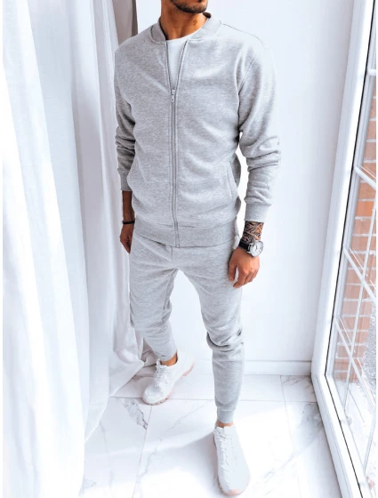Pánská zateplená tepláková souprava světle šedá model 21968818 - FashionStreet