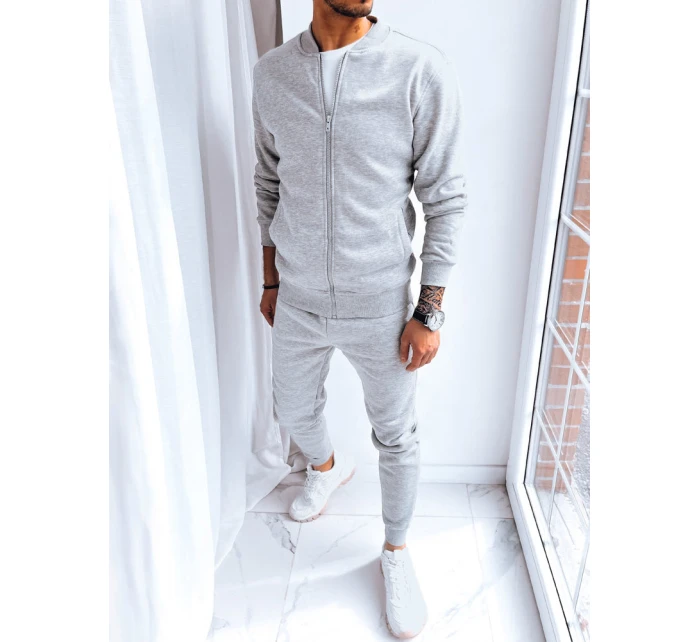 Pánská zateplená tepláková souprava světle šedá model 21968818 - FashionStreet