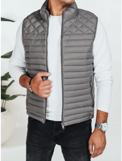 Pánská prošívaná tmavě šedá vesta FashionStreet TX5079
