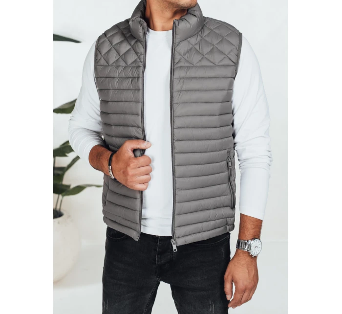Pánská prošívaná tmavě šedá vesta FashionStreet TX5079