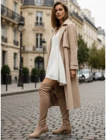 Dámské semišové béžové kozačky FashionStreet ZY1332 Dámské semišové béžové kozačky FashionStreet ZY1332