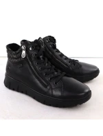 Černé dámské kožené nepromokavé boty Rieker N1305-00 Černé dámské kožené nepromokavé boty Rieker N1305-00