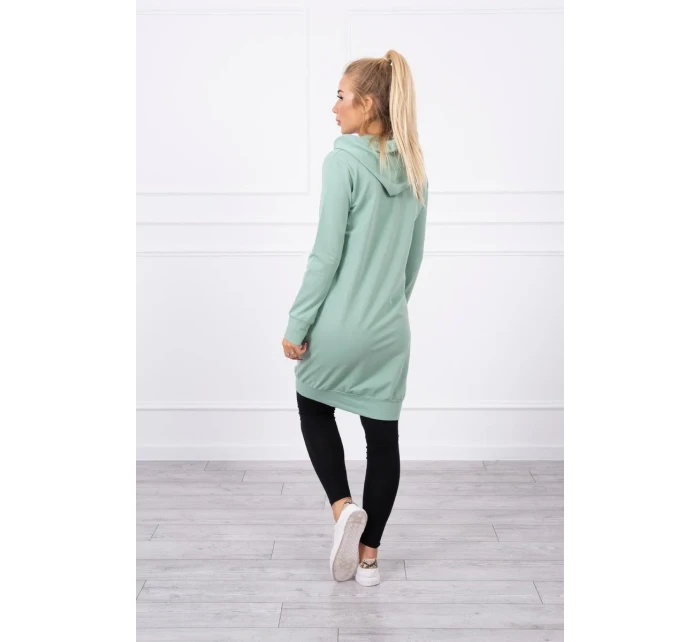 Mikina s kapucí tmavě mátová