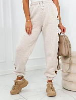 Bavlněné kalhoty Amour béžová melanž