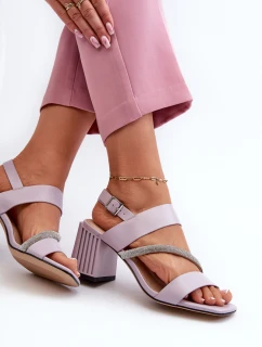 Dámské elegantní sandály na podpatku fialové D&A MR38-549