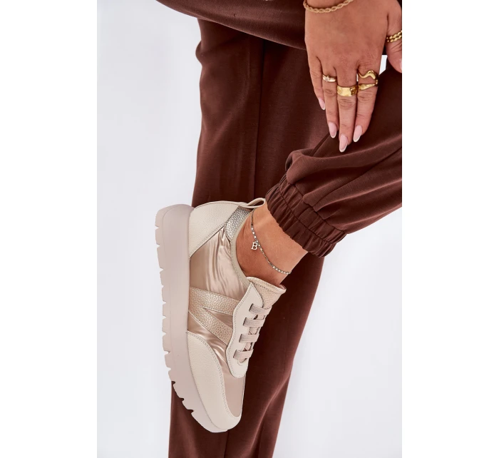 Dámské Sportovní Boty Na Platformě model 21686668 Zlaté - VINCEZA