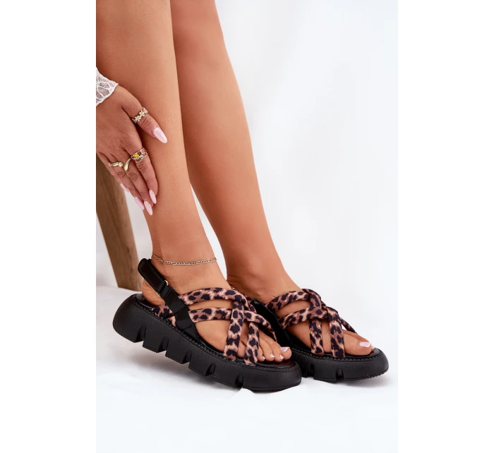 Dámské Sandály Na Platformě S Pásky Leopardí model 21696128 - Boto Dámské Sandály Na Platformě S Pásky Leopardí model 21696128 - Boto