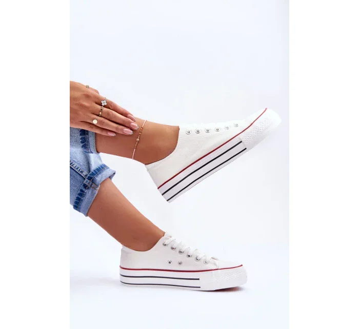 Nízké klasické tenisky na platformě Bílé Jazlyn Nízké klasické tenisky na platformě Bílé Jazlyn