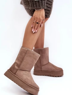 Dámské kožíškem zateplené sněhule Abrams tmavě béžové