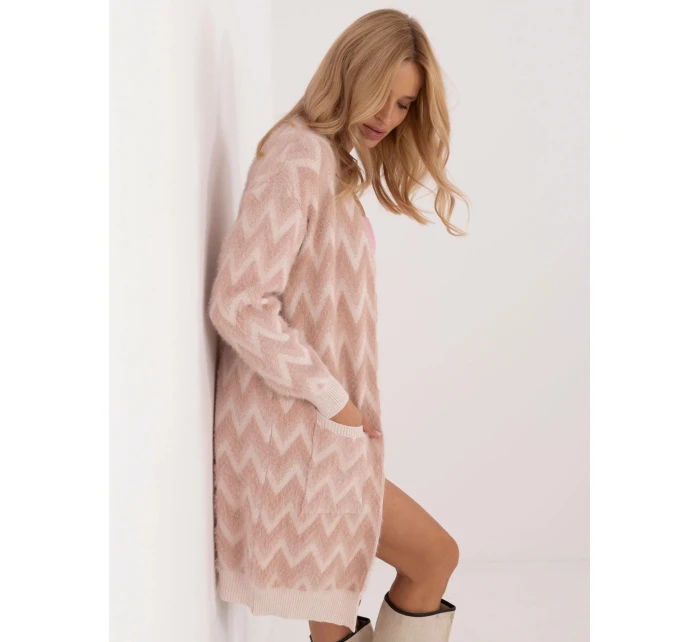 Dámský svetr kardigan AT SW 2340 A.00 Pudr růžová - FPrice