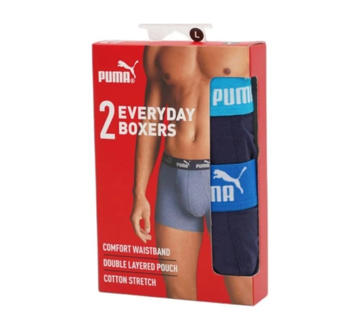 Pánské boxerky Puma 2-Pack tmavě modré z příjemné bavlny Pánské boxerky Puma 2-Pack tmavě modré z příjemné bavlny