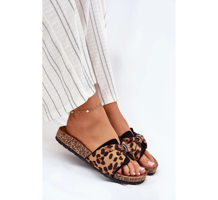 Dámské sandály na korkové platformě panterka Mevuna Dámské sandály na korkové platformě panterka Mevuna