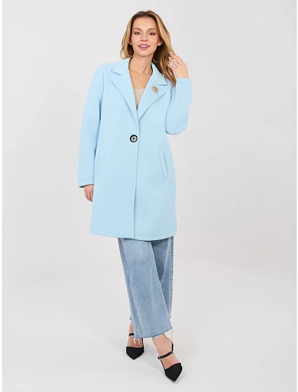 Dámský kabát IT EN FL8153 1.06 světle modrá - Rue Paris Dámský kabát IT EN FL8153 1.06 světle modrá - Rue Paris