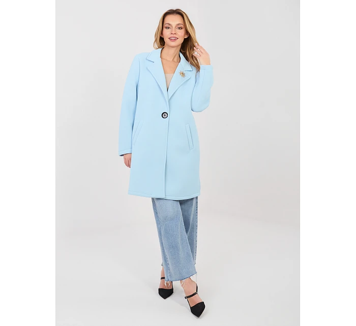 Dámský kabát IT EN FL8153 1.06 světle modrá - Rue Paris Dámský kabát IT EN FL8153 1.06 světle modrá - Rue Paris