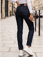 Jeansy damskie skinny z wysokim stanem granatowe model 22341064 - FashionStreet Jeansy damskie skinny z wysokim stanem granatowe model 22341064 - FashionStreet