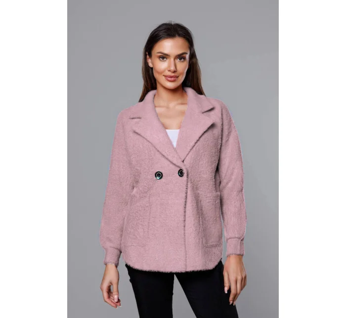 Krátký přehoz přes oblečení typu alpaka v růžové barvě model 18059133 - MADE IN ITALY