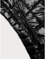 Černá metalická dámská bunda s kapucí J Style (16M9120-392)