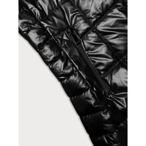 Černá metalická dámská bunda s kapucí J Style (16M9120-392)