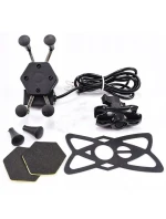 Držák a nabíječka telefonu FreedConn MC7C + držák na rám hlavy BM2R