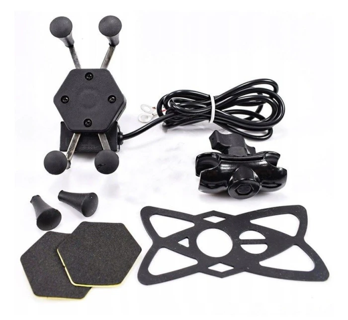 Držák a nabíječka telefonu FreedConn MC7C + držák na rám hlavy BM2R