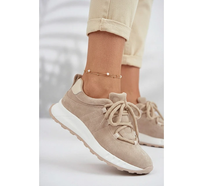 Kožené semišové dámské tenisky model 22069532 - EVENTO Kožené semišové dámské tenisky model 22069532 - EVENTO