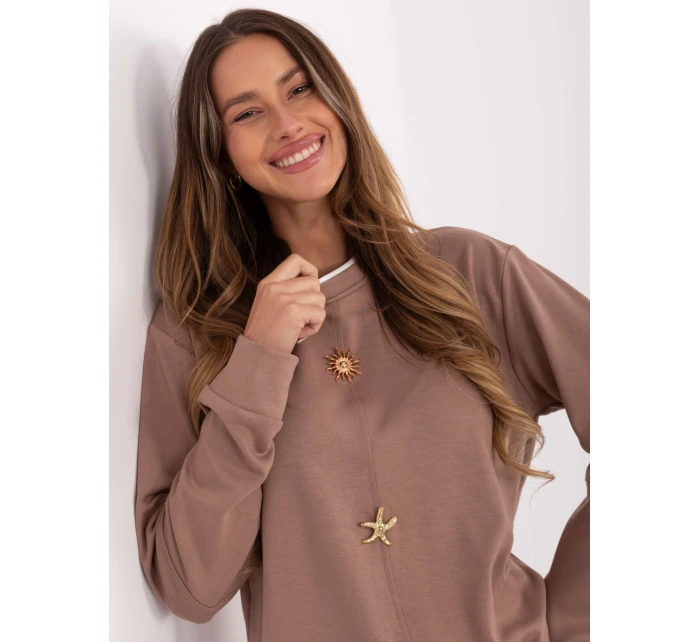 Bluza RV BL model 21717667 ciemny bezowy - FPrice Bluza RV BL model 21717667 ciemny bezowy - FPrice