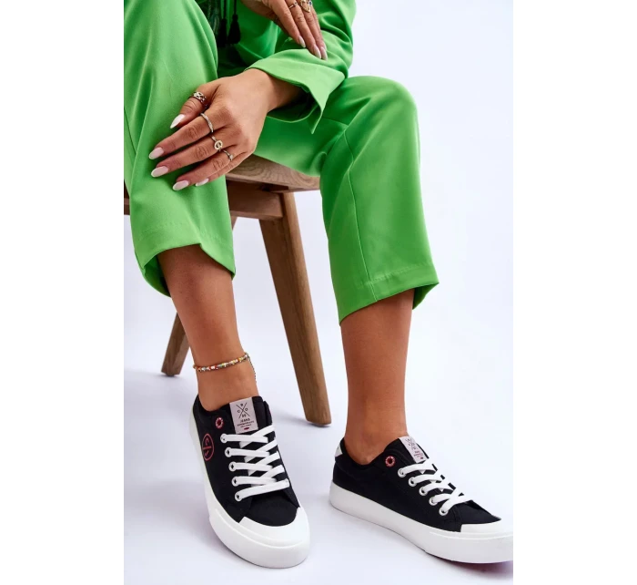 Dámské Cross Jeans Fabric Sneakers LL2R4044 Černé Dámské Cross Jeans Fabric Sneakers LL2R4044 Černé