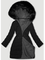 Černo-šedá oboustranná dámská bunda J Style pro přechodné období (16M9159-392)