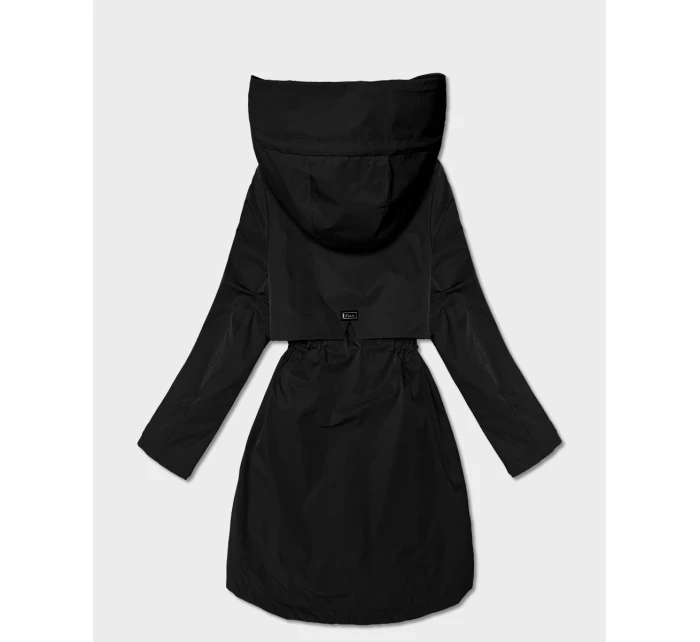 Prosta kurtka damska z podwijanymi rękawami Goodlookin czarna (B8556-1)