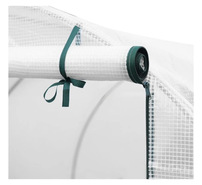 ZAHRADNÍ TUNEL 200x200x200 cm PE BÍLÁ OCELOVÁ KONSTRUKCE