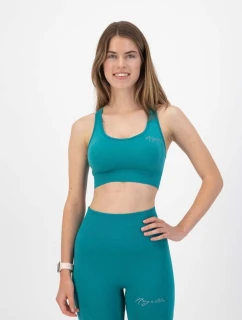 Rogelli TRINITY tyrkysová sportovní podprsenka L