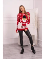 Vánoční svetr se Santa model 18748061 červený - K-Fashion Vánoční svetr se Santa model 18748061 červený - K-Fashion