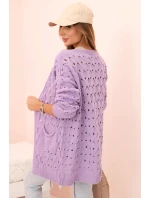 Dámský kardigan s kapsami krajkový model 21207666 - K-Fashion